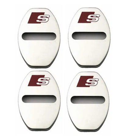 4x Couvercles de Serrure Porte Audi S Chrome - vue de face - Becquet Voiture