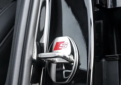4x Couvercles de Serrure Porte Audi S Chrome - vue de profil - Becquet Voiture