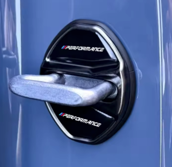4x Couvercles de Serrure Porte BMW Performance Noir - vue de face - Becquet Voiture