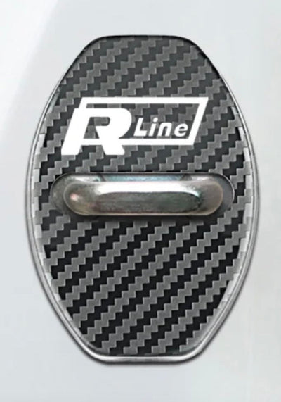 4x Couvercles de Serrure Porte VW Noir Carbone - vue de profil - Becquet Voiture