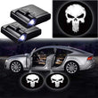 Projecteurs LED portière crâne noir pour voiture, kit 2 pièces