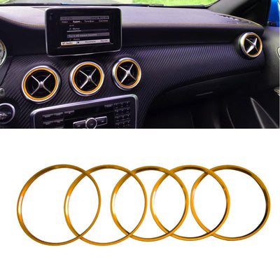 5x Anneaux de Ventilation Mercedes A B CLA GLA 2013-2019 - packshot studio - Becquet Voiture