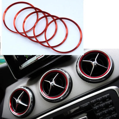 5x Anneaux de Ventilation Mercedes A B CLA GLA 2013-2019 - vue de face - Becquet Voiture