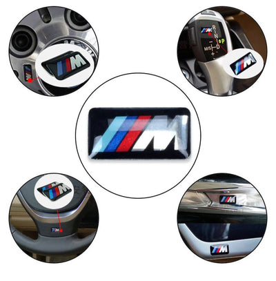 5x Mini Logos BMW M - vue de profil - Becquet Voiture