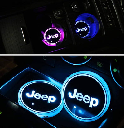 Porte-gobelet LED Jeep 7 couleurs USB éclairage intérieur - vue 4