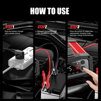Chargeur de Batterie Voiture FOXSUR 12V 24V 25A avec Fonction Booster