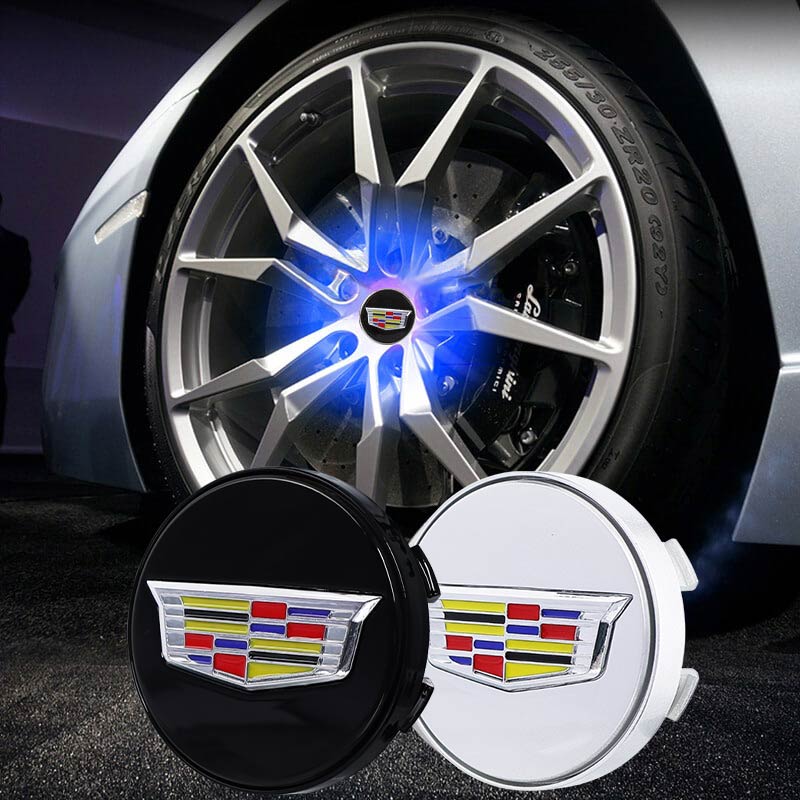 Cache Moyeu LED Cadillac 67mm ABS Pack 4 Lumineux