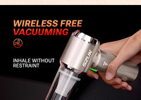Aspirateur de Voiture Sans Fil SZUK Max 4 en 1 Aspire Souffle et Gonfle Rechargeable USB-C