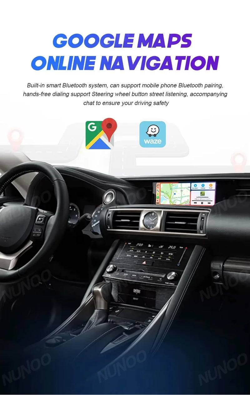 Autoradio Sans Fil CarPlay Android Auto Lexus IS 2013-2017 Écran 10,25 Pouces GPS 4G DSP