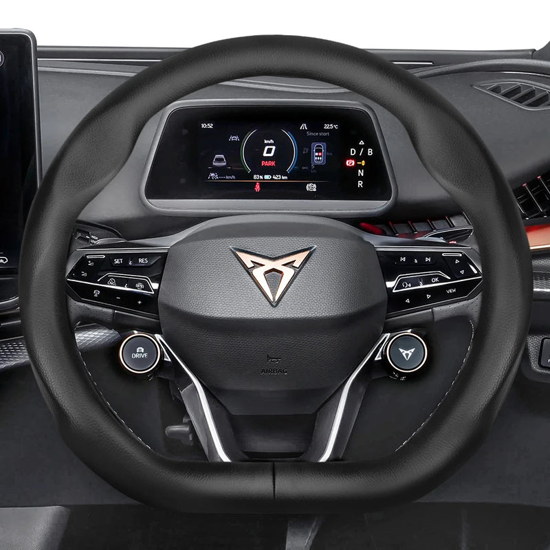 Couvre Volant Cupra Formentor, Leon Sportstourer, Born, Ateca, Tavascan, Terramar en Cuir Perforé, Forme en D