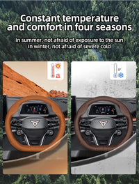 Couvre Volant Cupra Formentor, Leon Sportstourer, Born, Ateca, Tavascan, Terramar en Cuir Perforé, Forme en D