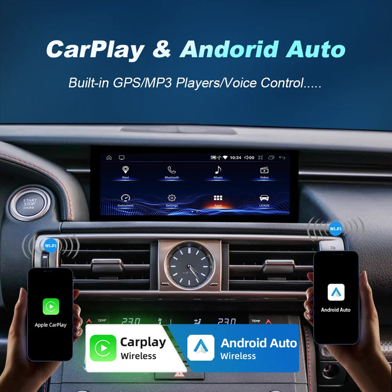 Autoradio Sans Fil CarPlay Android Auto Lexus IS 2013-2017 Écran 10,25 Pouces GPS 4G DSP