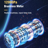 Aspirateur de Voiture Sans Fil 120 W Moteur Sans Balais Batterie 6000 mAh Souffle avec Accessoires