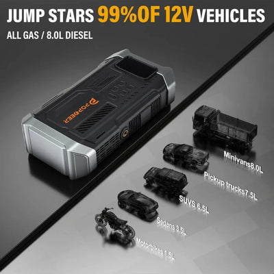 Booster de Batterie POPDEER 5000A avec Compresseur d'Air