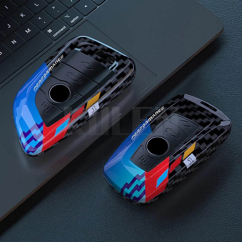 Coque de Clé BMW Look Carbone ABS Série 1 3 5 7 X1 X3 X4 X5 X6 G20 G30 Forme A ou B