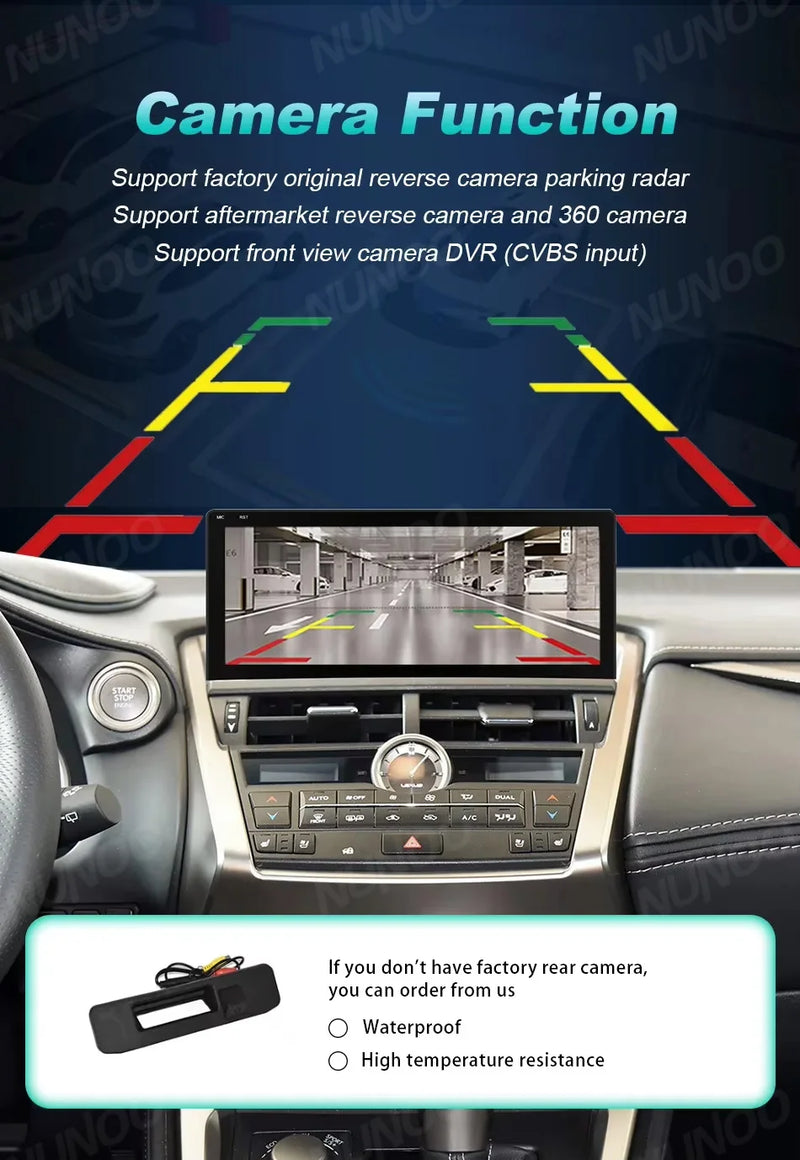 Autoradio CarPlay Android Auto Lexus NX 200 300 2014-2017 Écran 10,25 Pouces Android 14 DSP 4G