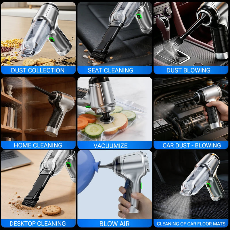 Aspirateur de Voiture SZUK Sans Fil Pro 15000 Pa ou Basic 6000 Pa Souffle et Gonfle USB-C