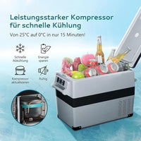 Glacière Électrique Voiture 18 à 50 L Compresseur 12V 24V 230V Application -20 °C