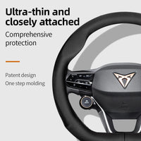 Couvre Volant Cupra Formentor, Leon Sportstourer, Born, Ateca, Tavascan, Terramar en Cuir Perforé, Forme en D