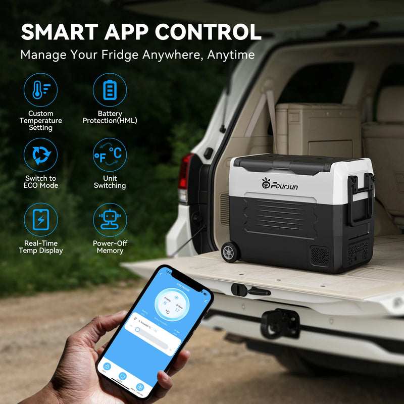 Glacière Réfrigérateur Portable Voiture Congélateur 21 à 55 L Compresseur 12V 24V Bluetooth
