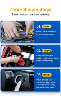 Booster de Batterie Voiture EAFC 600A 2000A Démarreur Portable 12V