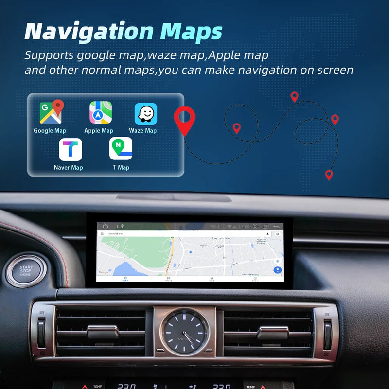 Autoradio Sans Fil CarPlay Android Auto Lexus IS 2013-2017 Écran 10,25 Pouces GPS 4G DSP