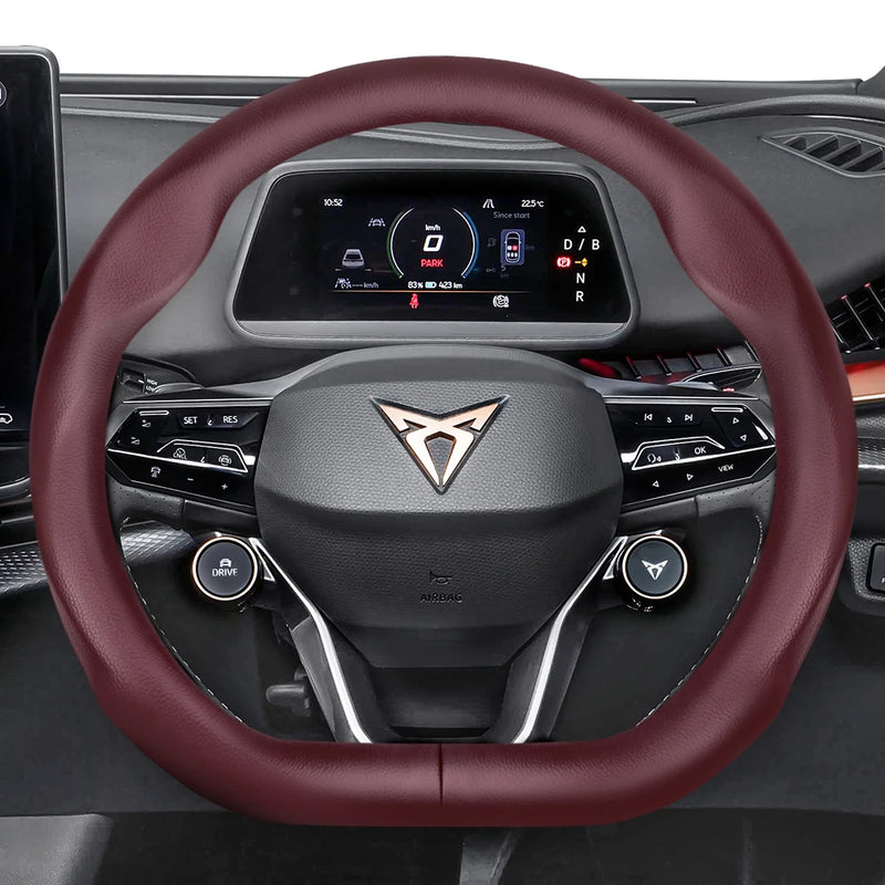 Couvre Volant Cupra Formentor, Leon Sportstourer, Born, Ateca, Tavascan, Terramar en Cuir Perforé, Forme en D