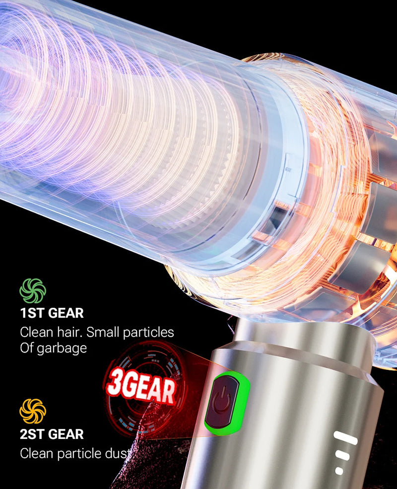 Aspirateur de Voiture Sans Fil SZUK Max 4 en 1 Aspire Souffle et Gonfle Rechargeable USB-C