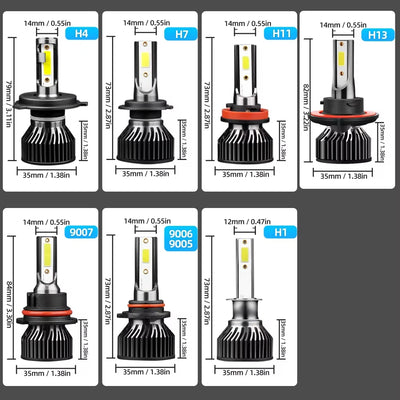 Ampoules LED Mini Radsun H4 H7 12000LM
