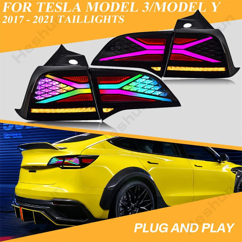 Feux Arrière LED RGB Tesla Model 3 Model Y 2017-2023