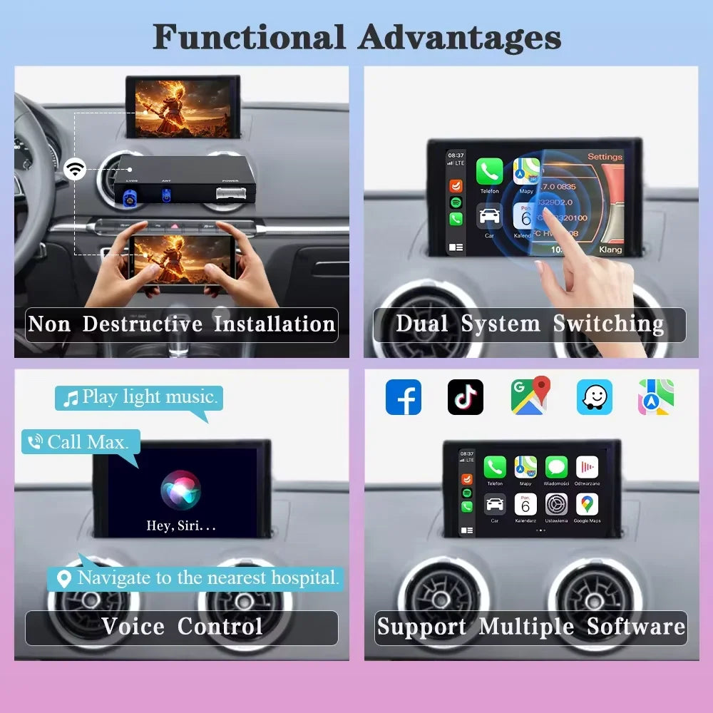 Décodeur Autoradio CarPlay Audi A3 A4 A5 Q7 — vue d'ensemble