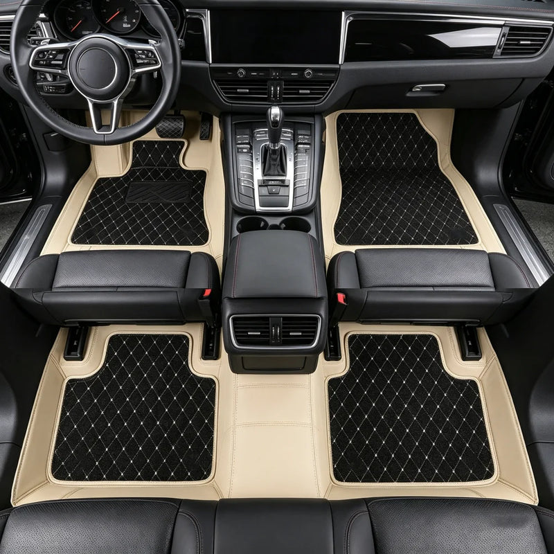 Tapis de Sol Renault Clio 5 2019-2026 Cuir Surpiqué Sur Mesure Jeu de 3 Pièces 33 Coloris