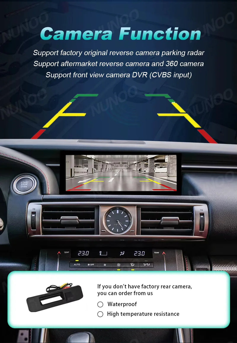 Autoradio Sans Fil CarPlay Android Auto Lexus IS 2013-2017 Écran 10,25 Pouces GPS 4G DSP