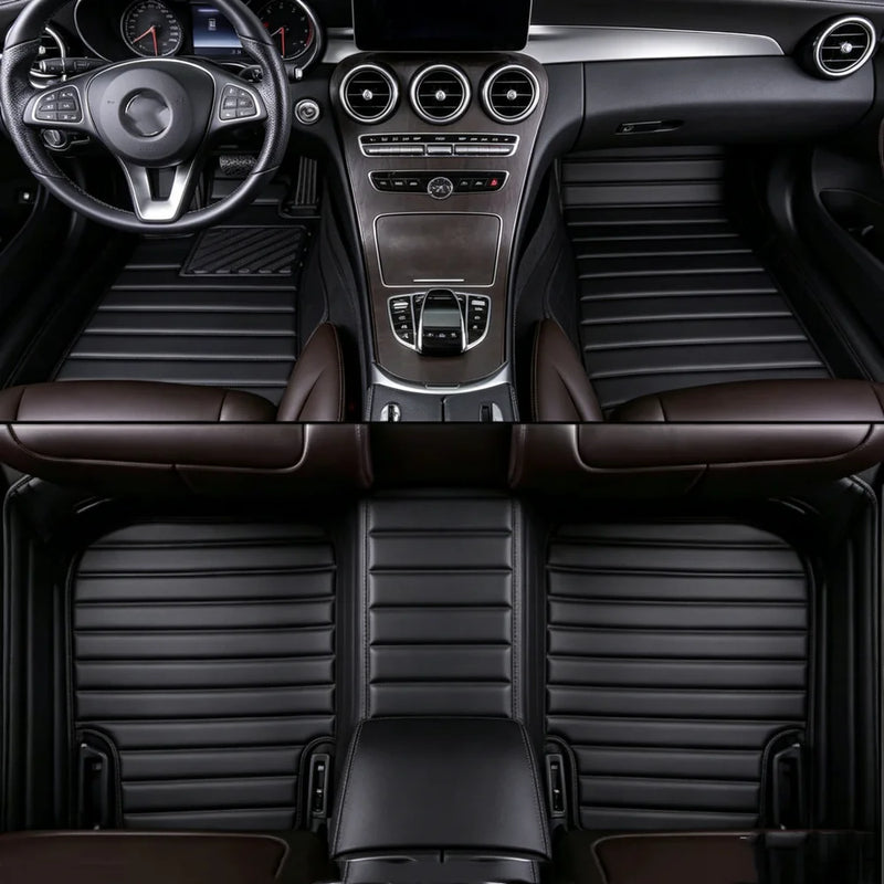 Tapis de Sol Renault Clio 5 2019-2026 Cuir Surpiqué Sur Mesure Jeu de 3 Pièces 33 Coloris