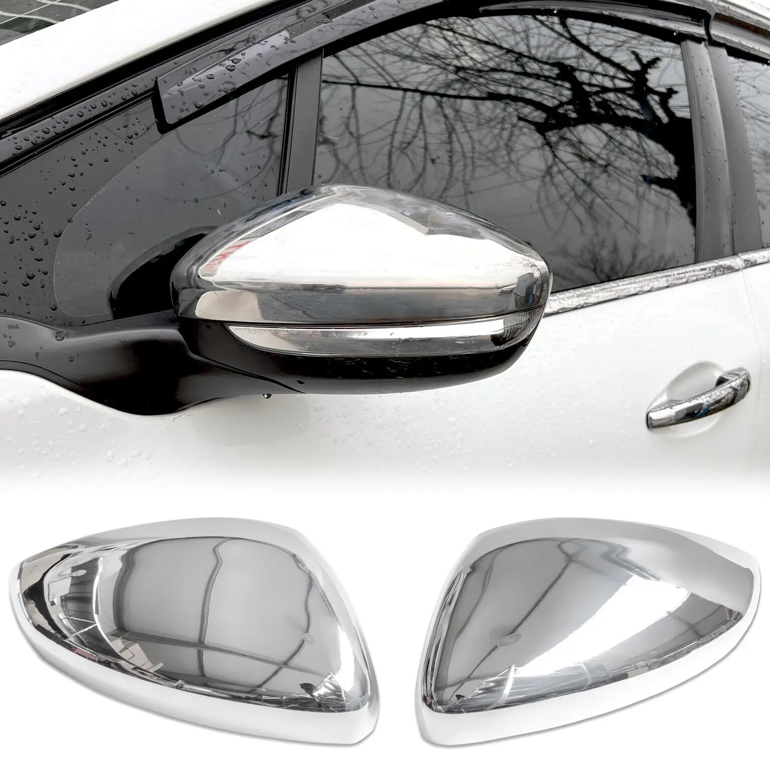 Coque de Rétroviseur Opel Corsa F 2019+ Chromée en Acier Inoxydable 304, Paire à Coller