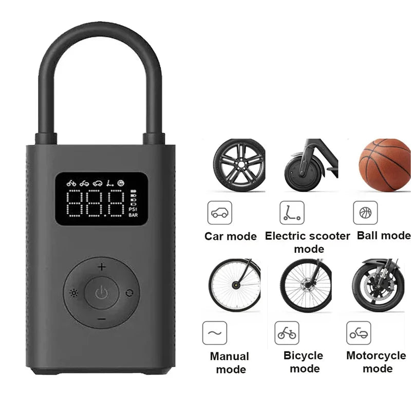 Gonfleur de Pneus Électrique Portable Xiaomi Compresseur d'Air 2 avec Écran Numérique et 6 Modes