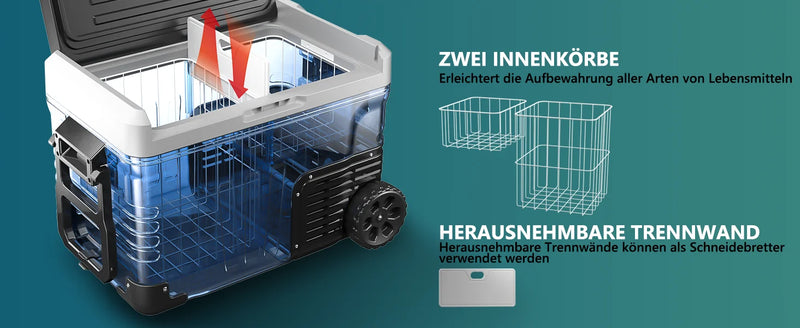 Glacière Électrique Voiture 18 à 50 L Compresseur 12V 24V 230V Application -20 °C