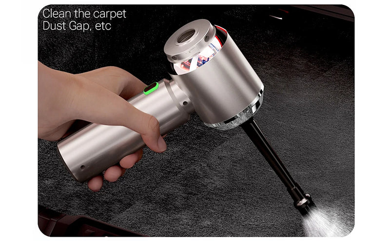 Aspirateur de Voiture Sans Fil SZUK Max 4 en 1 Aspire Souffle et Gonfle Rechargeable USB-C