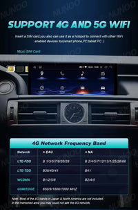 Autoradio Sans Fil CarPlay Android Auto Lexus IS 2013-2017 Écran 10,25 Pouces GPS 4G DSP
