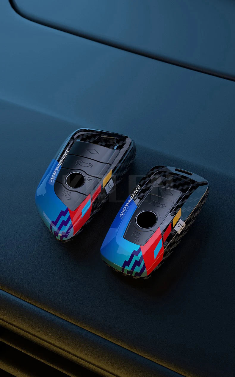 Coque de Clé BMW Look Carbone ABS Série 1 3 5 7 X1 X3 X4 X5 X6 G20 G30 Forme A ou B