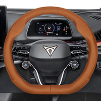 Couvre Volant Cupra Formentor, Leon Sportstourer, Born, Ateca, Tavascan, Terramar en Cuir Perforé, Forme en D