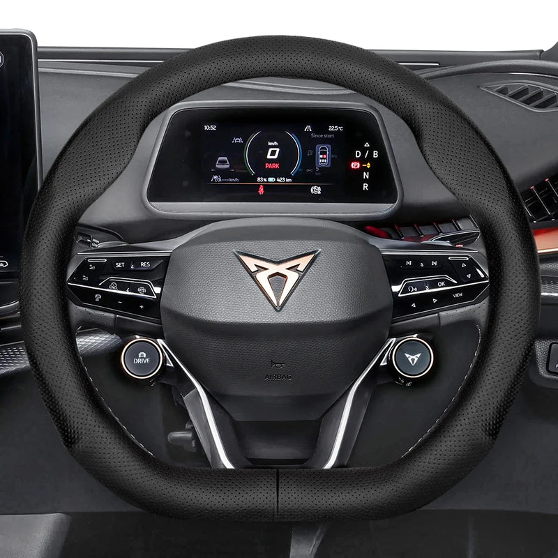 Couvre Volant Cupra Formentor, Leon Sportstourer, Born, Ateca, Tavascan, Terramar en Cuir Perforé, Forme en D