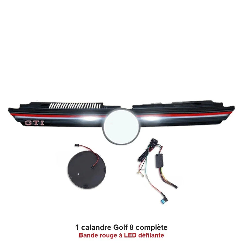 Calandre LED Volkswagen Golf 8 Style GTI R 2020-2024 Bande Lumineuse Défilante
