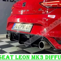 Diffuseur Arrière Seat Leon MK3 : Kit Ailettes et Extensions Latérales Noir