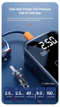 Gonfleur de Pneu Sans Fil EAFC avec Écran Numérique 150 PSI
