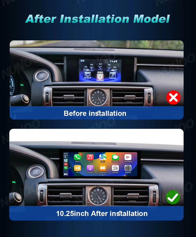 Autoradio Sans Fil CarPlay Android Auto Lexus IS 2013-2017 Écran 10,25 Pouces GPS 4G DSP