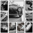 Affiche Noir Et Blanc Vintage Voiture Ancienne Porsche 911 Et 356