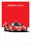 Affiche toile Ferrari 512 S Le Mans Classic vintage