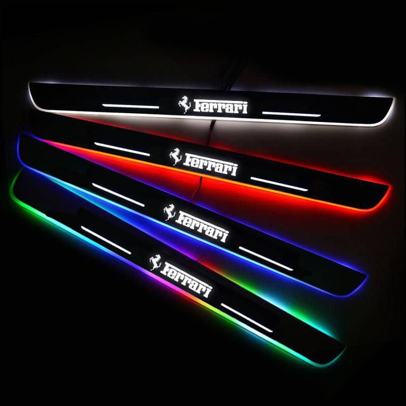 Seuils de porte LED Ferrari sans fil 7 couleurs aimantés