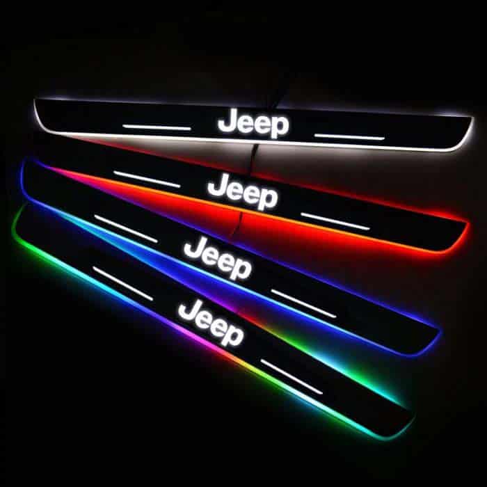 Seuils de porte LED Jeep sans fil 7 couleurs magnétiques